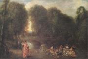 Jean-Antoine Watteau Assembly in a Park (mk05) painting